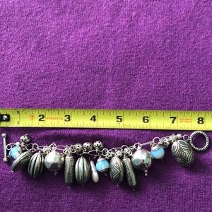 Pretty bracelet with silver and stone beads